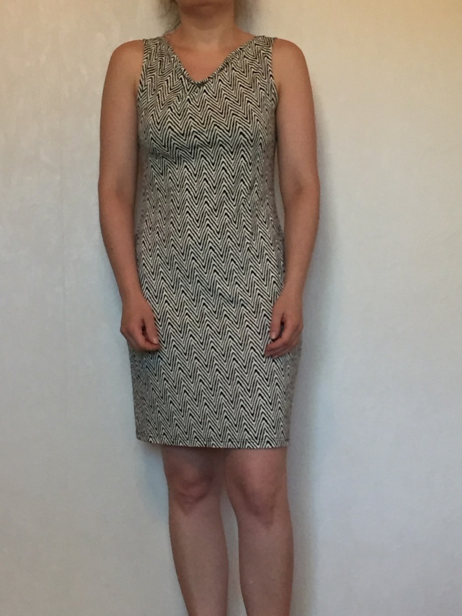 Premoda mustavalkoinen trikoo mekko S
