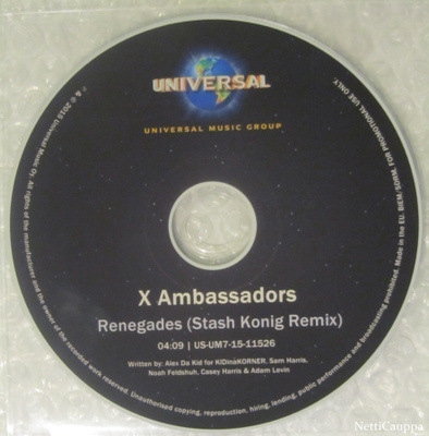 X Ambassadors • Renegades Stash Konig Remix PROMO CDr-Single