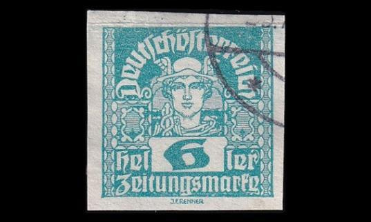 Itävalta 296x o Sanomalehtimerkki 6 H (1920)
