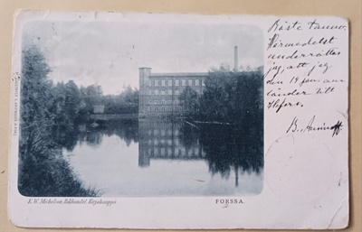 Forssa, Kehräämö ja Loimijoki, sinisävypk, p. 1902