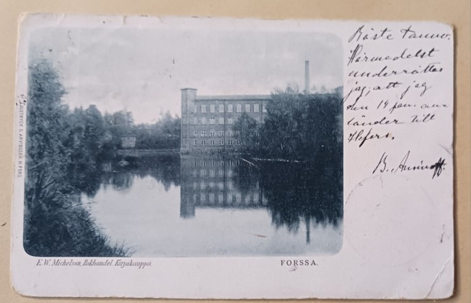 Forssa, Kehräämö ja Loimijoki, sinisävypk, p. 1902