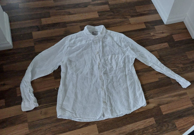 Valkoinen kauluspaita miesten koko XL 100% pellavaa