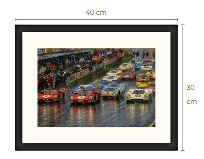 Uusi Le Mans 24H art print kehystetty 30 cm x 40 cm