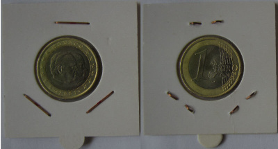 1€ Monaco 2001  [UNC] Kolikko taskussa.