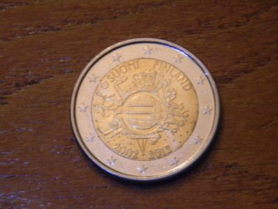 Suomi 2012 2 euro juhlaraha "euro 10 vuotta"
