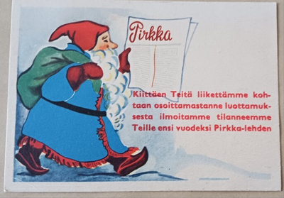 K-kauppias Riivarin joulukortti asiakasperheelle, k. k-k