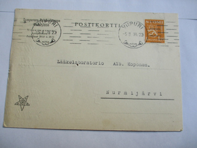 1934 Viipuri Tampereen Rohdoskauppa Oy liikekortti