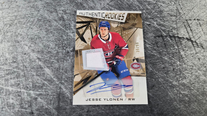 Jesse Ylönen 2021-22 SP Game Used Authentic Rookies Auto Jer