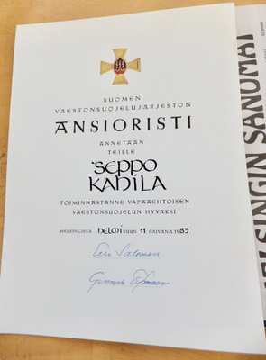VANHA Luovari Väestönsuojelun Ansioristi