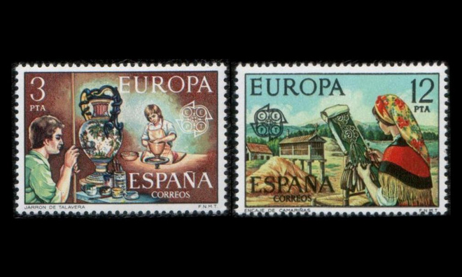 Espanja 2209-10 ** Europa taidekäsityöt (1976)