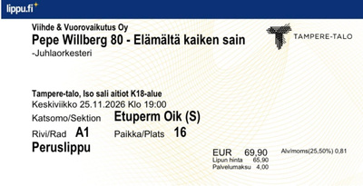 Pepe Willberg - Tampere-talo 25.11. (1. rivi)