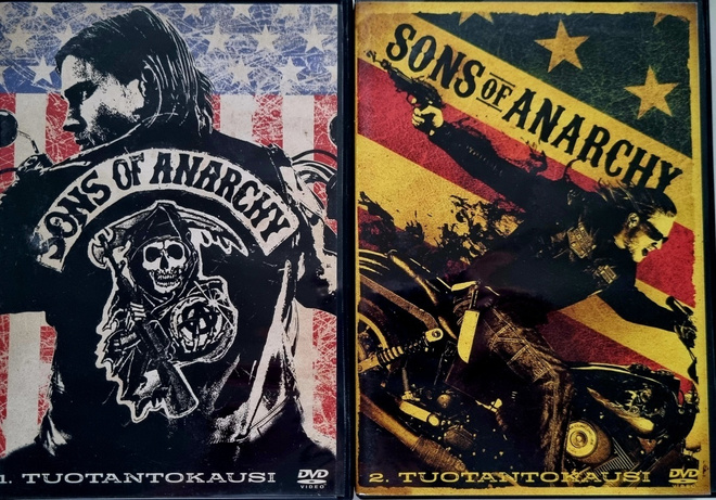 SONS OF ANARCHY, KAUDET 1 & 2 DVD (2 x 4 DISCS)