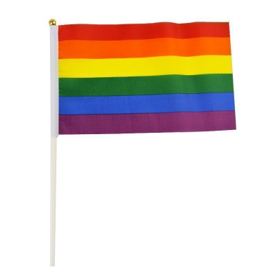 Sateenkaari lippu - Rainbow flag UUSI koko 14 cm x 21 cm
