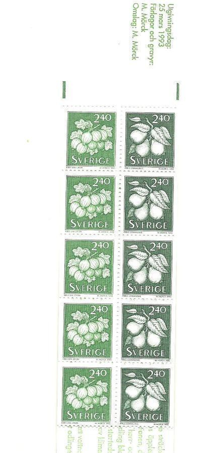 RUOTSI Sverige marjat & hedelmät vihko 1993 **