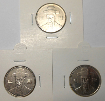 Etelä-Korea. 100 won 2002,2006, 2009.