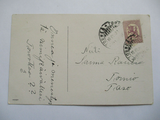 1918 Tornio sekapostite paikalliskortilla