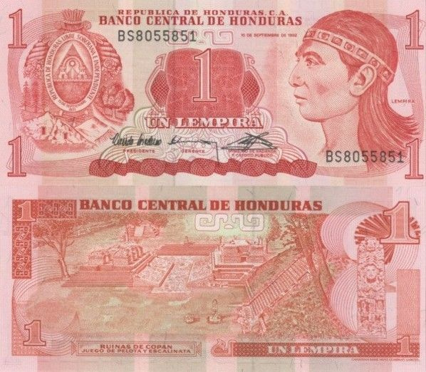 (B0077) HONDURAS, 1992. 1 Lempira. P-71. UNC