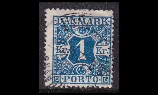 Tanska PORTO_17 o 1 Kr sininen tas. tausta (1921)