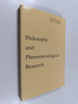 Philosophy and phenomenological research : vol. 72, Janur...