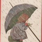 November - tyttö sateenvarjon alla - kulk v 1913 - pikkukuva 1