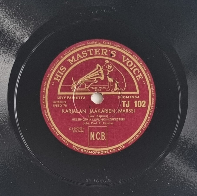 Savikiekko 1928 - Helsingin Kaupunginorkesteri - HMV TJ 102
