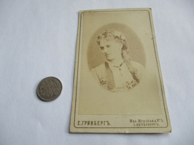 Christina Nilsson käyntikorttikuva 6x10cm venäl 1800-luku