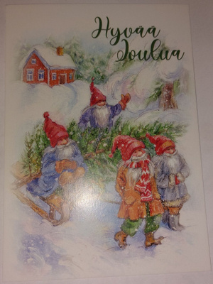 Joulukortti kiiltopinnalla