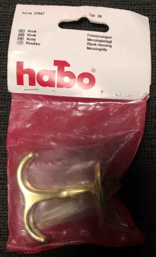 Habo 28 naulakkokoukku messinkiä