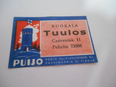 TT Etiketti Puijo Ruokala Tuulos Castrenink. 11