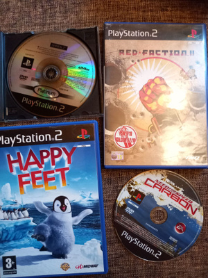 PS2 4 pelin paketti – Shrek 2, NFS Carbon ym.