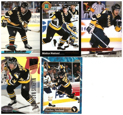 5 x Leg. MARKUS NÄSLUND Penguins Rc, Prospects, ym. Kortteja