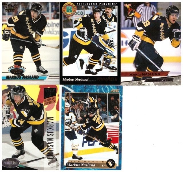 5 x Leg. MARKUS NÄSLUND Penguins Rc, Prospects, ym. Kortteja