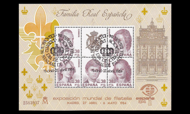 Espanja 2627-31BL27 o Postimerkkinäyttely ESPAÑA (1984)