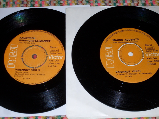 7" KAUSTISEN PURPPURIPELIMANNIT  Vaiennut Viulu - single EX-