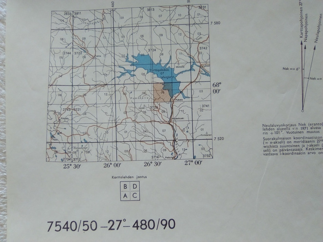 KARTTA SODANKYLÄ KUNNASENVAARA 1:20 000