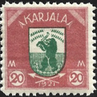 1922 Karjala 20 mk violetinpunainen/vihreä ** LaPe K 14  A - pikkukuva 1