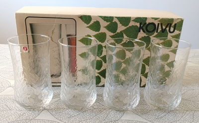 Iittala Koivu-sarjan korkeat juomalasit 4 kpl