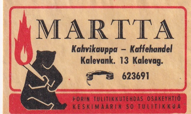 Martta   Kahvikauppa, Kalevank. 13   6/1