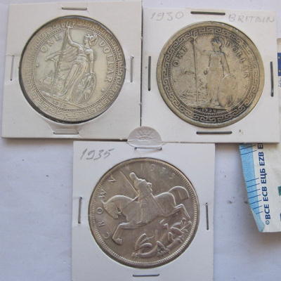 3 VANHAA Replika Kolikkoa Iso-Britannia 1912 1930 1935