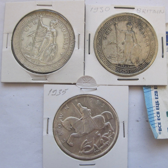 3 VANHAA Replika Kolikkoa Iso-Britannia 1912 1930 1935