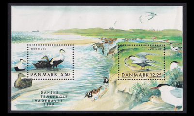 Tanska 1229-30BL13 ** Muuttolintuja (1999)