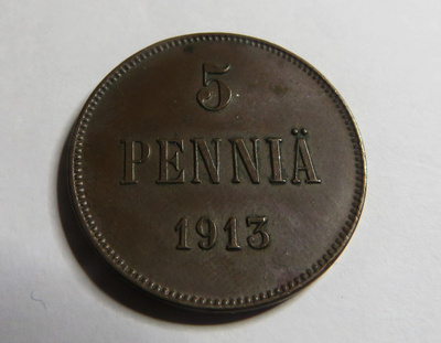 5 penniä 1913