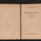 Karma, Johannes: Maailman loppu, WSOY 1921, sid., K3 - pikkukuva 1