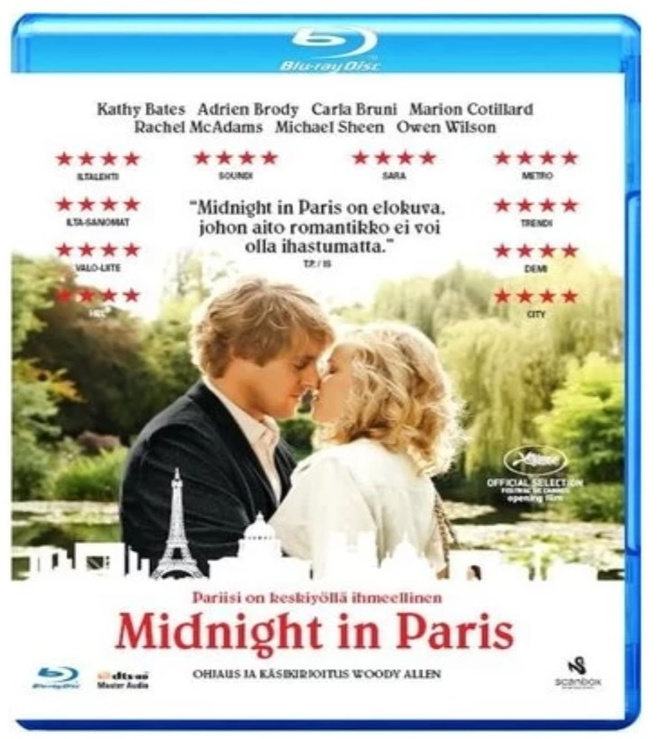Midnight in Paris (Woody Allen) Blu-ray suomitekstit