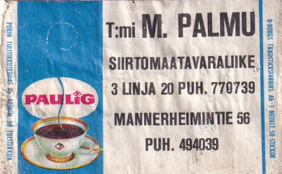 Helsinki, T:mi M. Palmu. Paulig    b548
