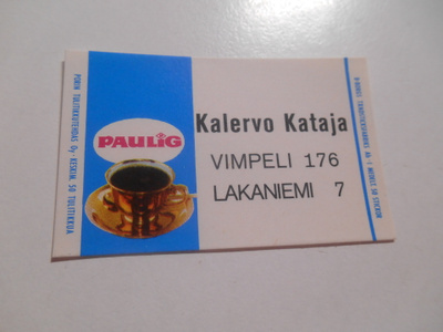 TT Etiketti Paulig Kalervo Kataja Vimpeli Lakaniemi