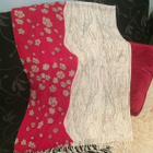 Punainen/valkoinen kuviollinen pashmina huivi - pikkukuva 3