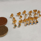Vintage Amerikalainen Gold double korvakorut kivillä - pikkukuva 4