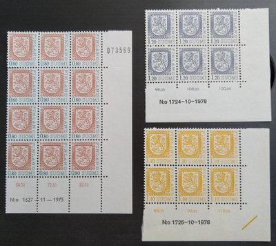 Yleismerkkien kuusilot 1976 ja 1979, 3 erill., uusia