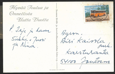 Postilähetys - Yl.m. 0,25 1971 (LAPE 699) Joutseno 21.12.71